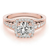 Lab Grown Round Diamond Halo Engagement Ring