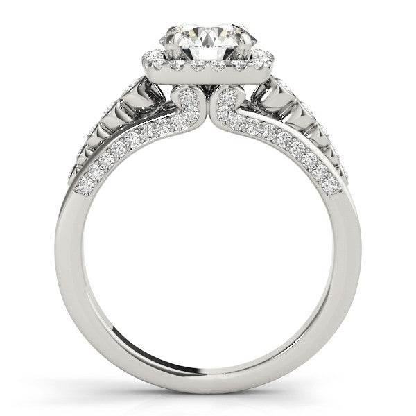 Lab Grown Round Diamond Halo Engagement Ring