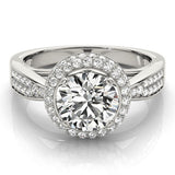 Lab Grown Round Diamond Halo Engagement Ring