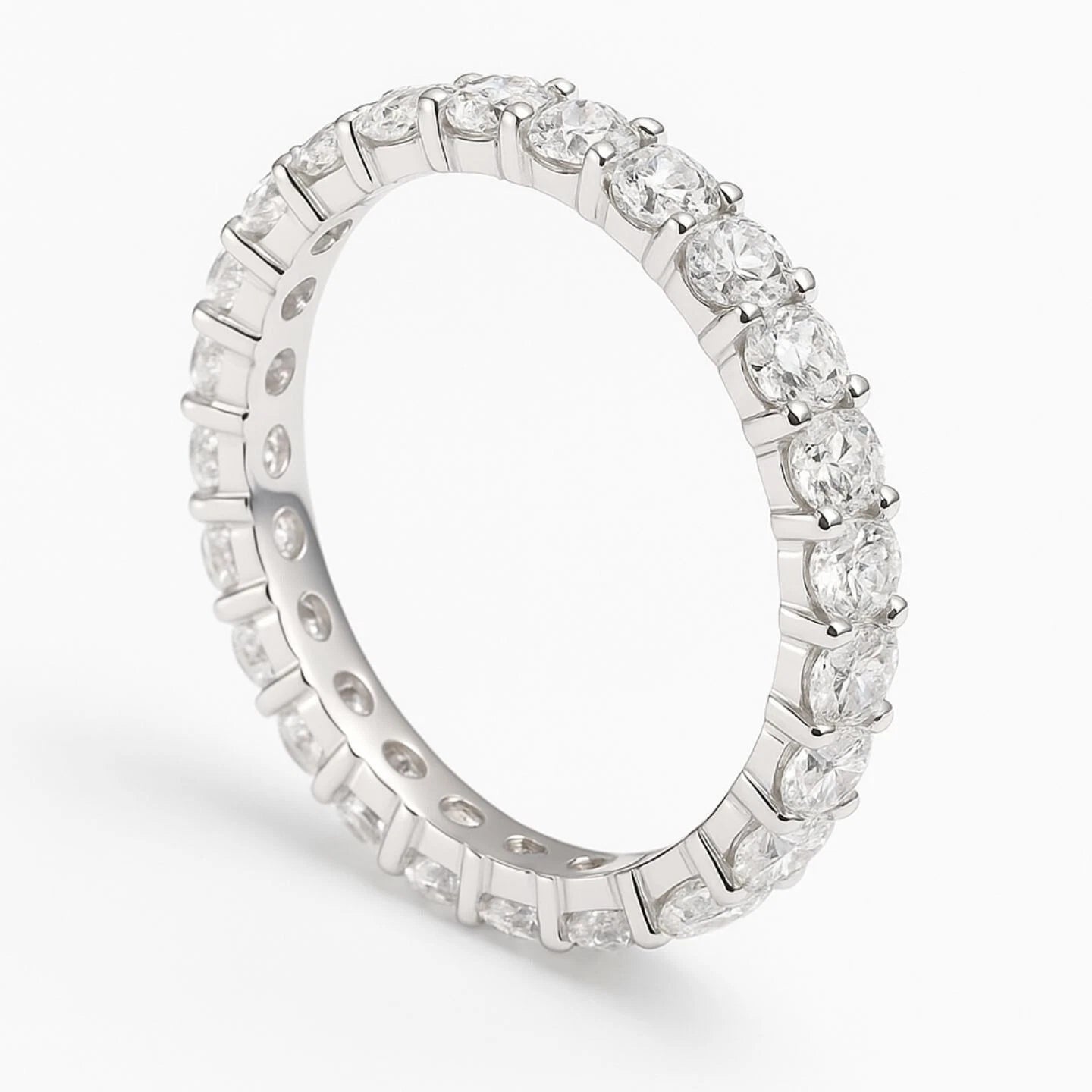 1.05Ct Natural Diamond Eternity Ring White Gold | Claw Set