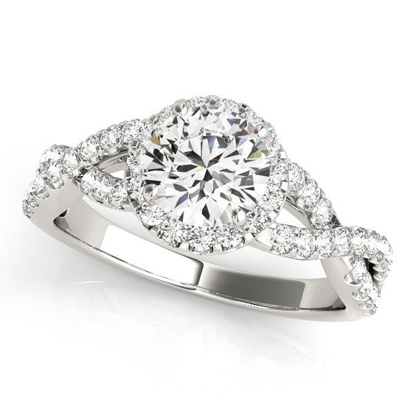Lab Grown Round Diamond Halo Engagement Ring