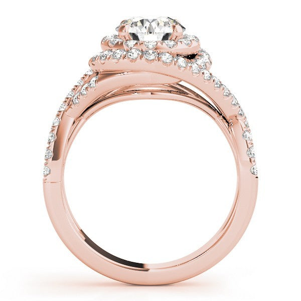 Lab Grown Round Cut Diamond Halo Engagement Ring