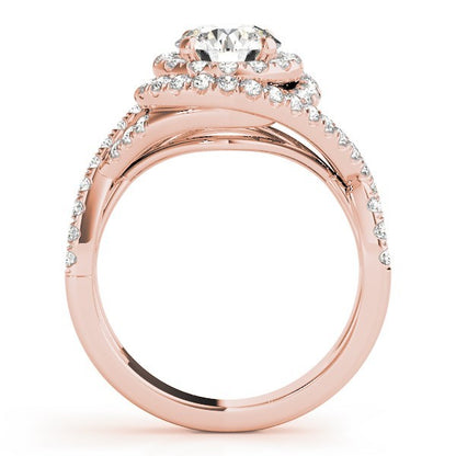 Lab Grown Round Cut Diamond Halo Engagement Ring