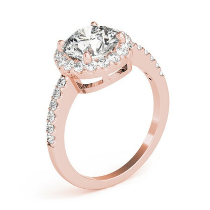 Lab Grown Round Diamond Halo Engagement Ring 
