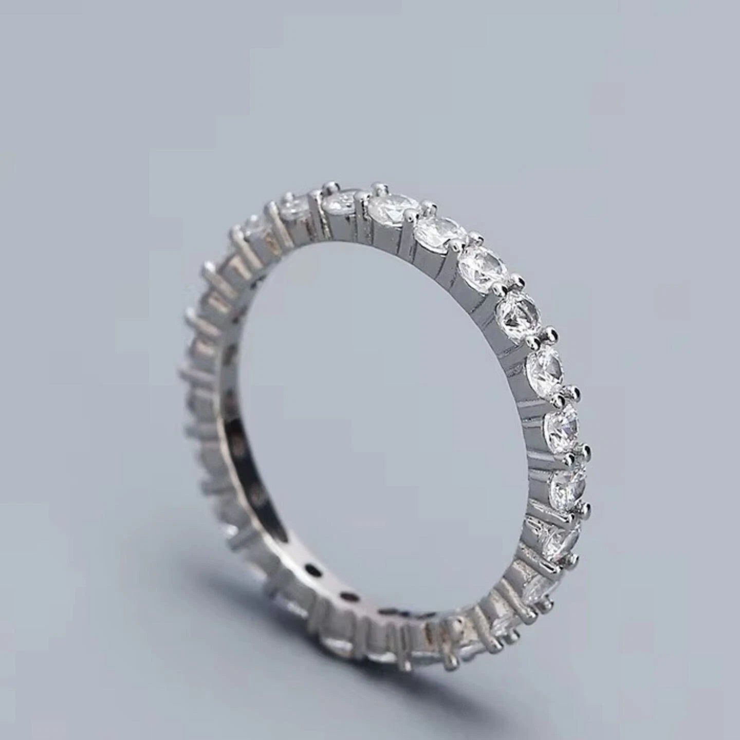 1.05Ct Natural Diamond Eternity Ring White Gold | Claw Set