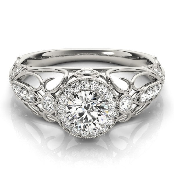 Lab Grown Round Diamond Halo Engagement Ring
