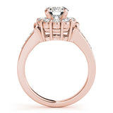 Lab Grown Round Cut Diamond Halo Engagement Ring