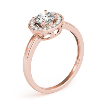Lab Grown Round Diamond Halo Engagement Ring