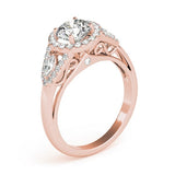 Lab Grown Round Cut Diamond Halo Engagement Ring