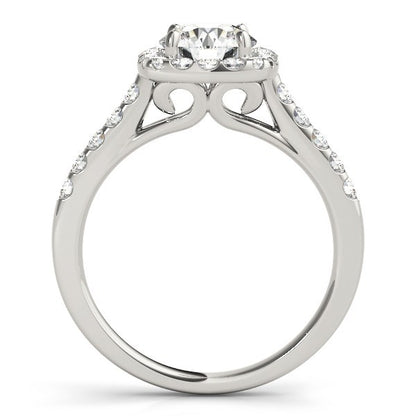 Lab Grown Round Diamond Halo Engagement Ring