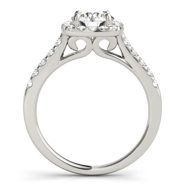 Lab Grown Round Diamond Halo Engagement Ring