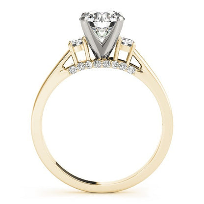 Round Cut Lab Diamond Trilogy Engagement Ring Platinum