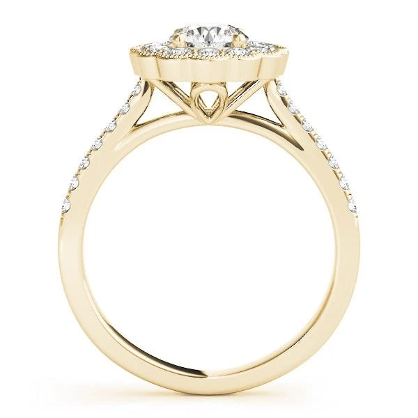 Lab Grown Round Diamond Halo Engagement Ring
