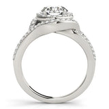Lab Grown Round Cut Diamond Halo Engagement Ring 