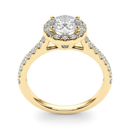 Lab Grown Round Cut  Diamond Halo Engagement Ring