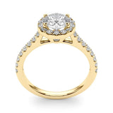 Lab Grown Round Cut  Diamond Halo Engagement Ring