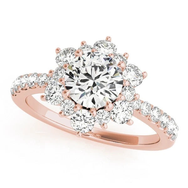 Lab Grown Round Diamond Halo Engagement Ring