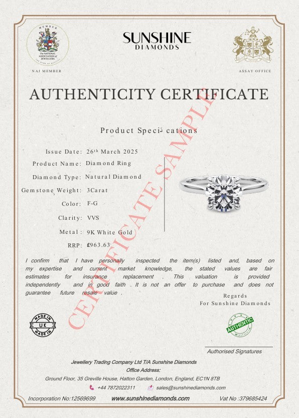 9ct White Gold 0.25ct Natural Diamond Engagement Ring
