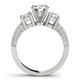 Lab Grown Round Diamond Trilogy Engagement Ring Platinum 2CT DE/VS