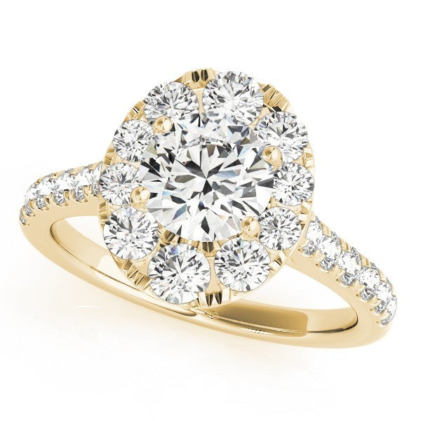 Lab Grown Round Diamond Halo Engagement Ring