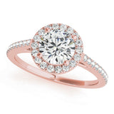 Lab Grown Round Diamond Halo Engagement Ring