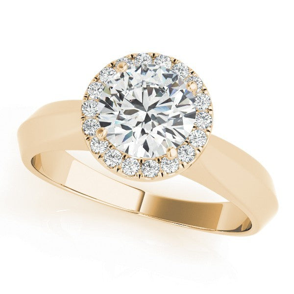 Lab-Grown Diamond Halo Engagement Ring in 18K Yellow Gold 