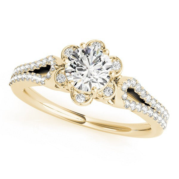 Lab Grown Round Diamond Halo Engagement Ring 