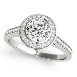 Lab Grown Round Cut Diamond Halo Engagement Ring