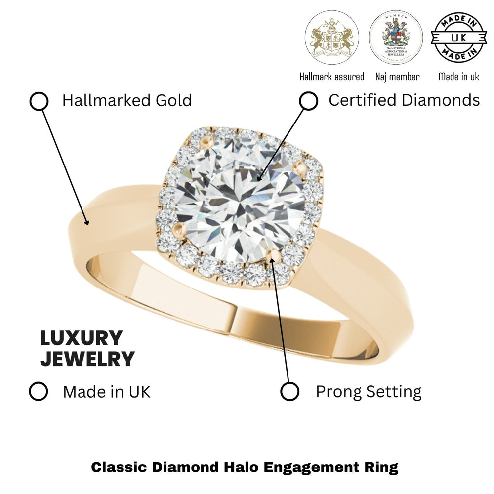 Lab-Grown Diamond Halo Engagement Ring