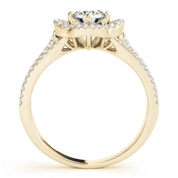 Lab Grown Round Diamond Halo Engagement Ring 