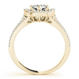 Lab Grown Round Diamond Halo Engagement Ring 