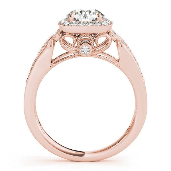 Lab Grown Round Diamond Halo Engagement Ring