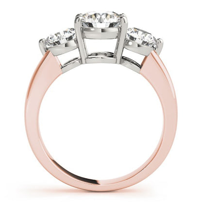 Lab Grown Round Diamond Trilogy Engagement Ring Platinum