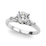 Lab-Grown Round Cut Diamond 3 Stone Engagement Ring 950 Platinum
