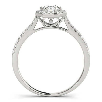 2.00Ct Lab Grown Round Diamond Halo Engagement Ring 18K Yellow Gold