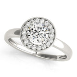 Lab Grown Round Diamond Halo Engagement Ring