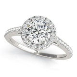 Lab Grown Round Diamond Halo Engagement Ring