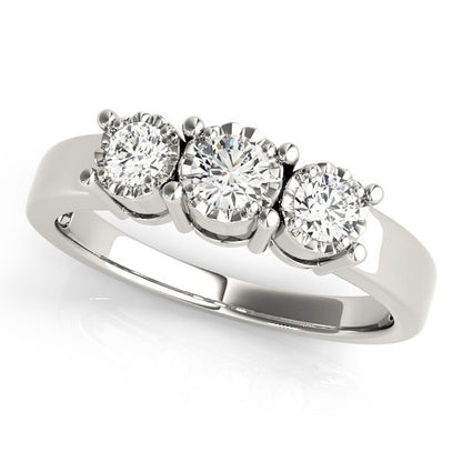 Round Lab Grown Diamond 3 Stone Engagement Ring Platinum DE/VS 2.00Ct