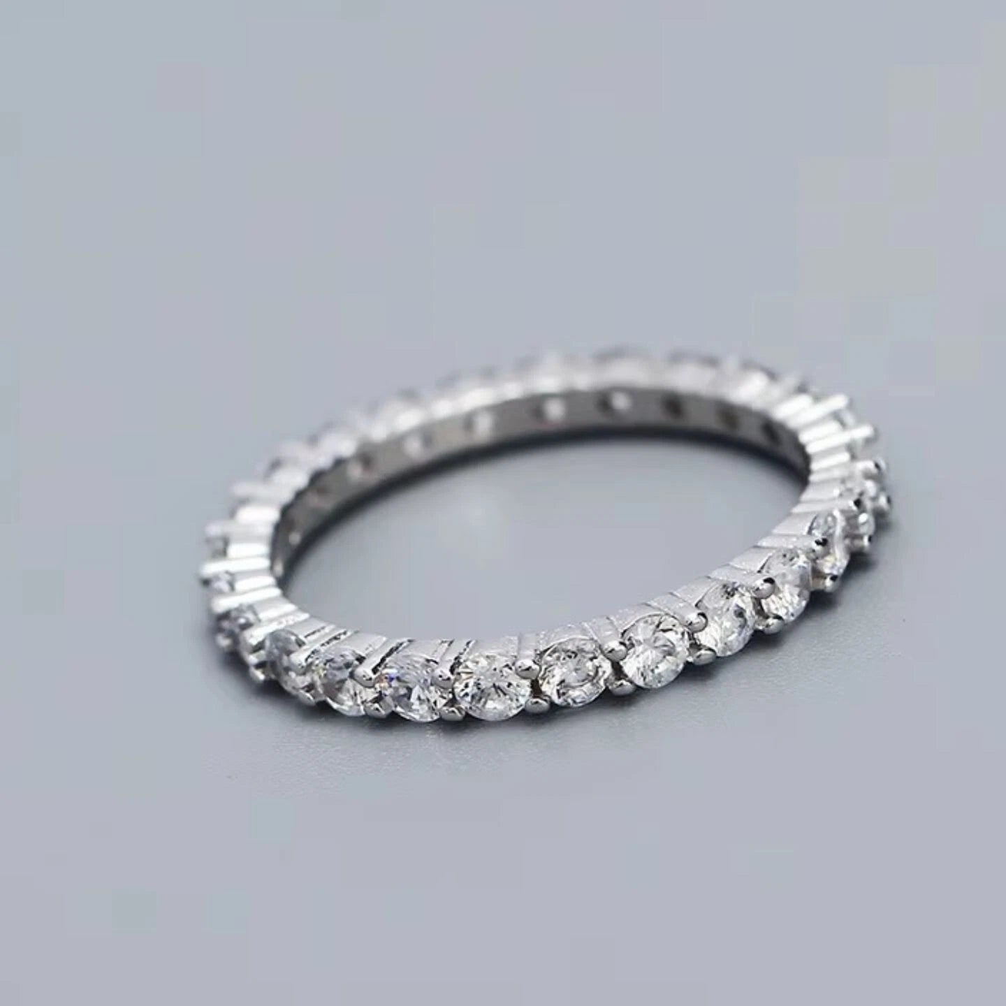 1.05Ct Natural Diamond Eternity Ring White Gold | Claw Set