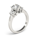Lab-Grown Round Cut Diamond Trilogy Engagement Ring In 18K White Gold 2.00CT DE/VS
