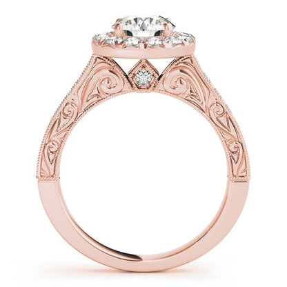 Lab Grown Round Diamond Halo Engagement Ring