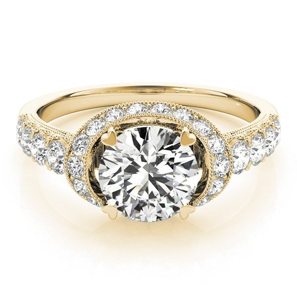 Lab Grown Round Diamond Halo Engagement Ring