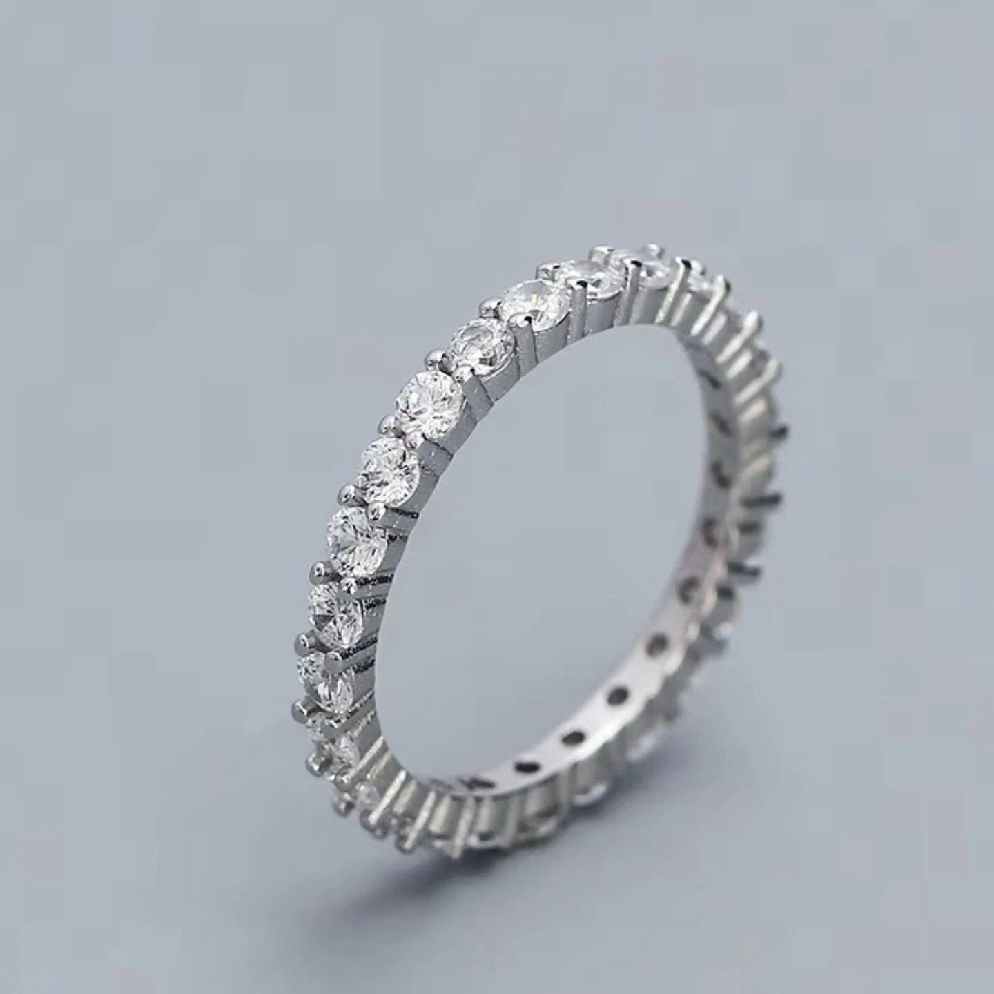 Natural Diamond Eternity Ring White Gold 