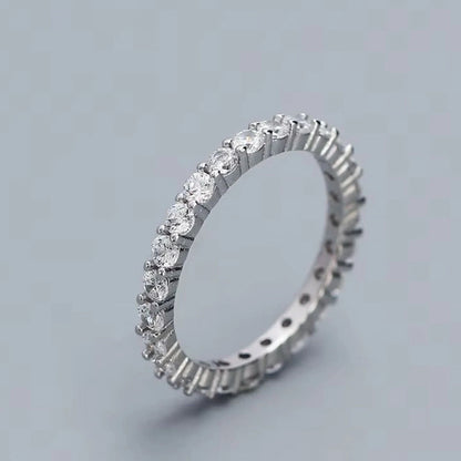 Natural Diamond Eternity Ring White Gold 