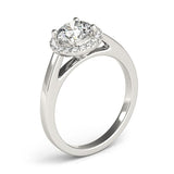 2Ct DE/VS Lab Grown Round Diamond Halo Engagement Ring 18K White Gold