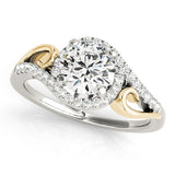 Lab Grown Round Diamond Halo Engagement Ring
