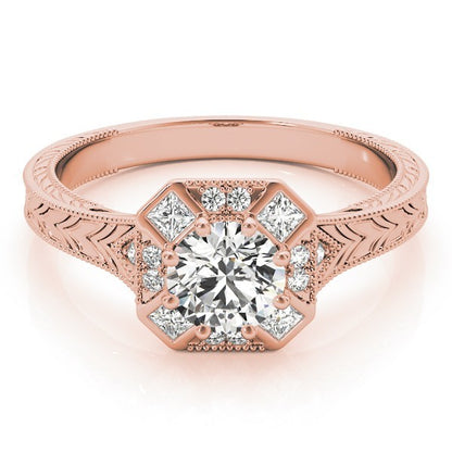 Lab Grown Round Diamond Halo Engagement Ring