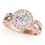 Lab Grown Round Diamond Halo Engagement Ring 