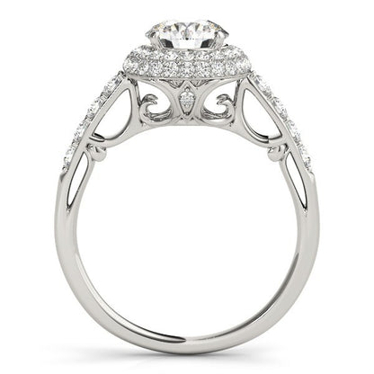 Lab Grown Round Diamond Halo Engagement Ring