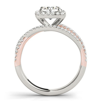 Lab Grown Round Diamond Halo Engagement Ring